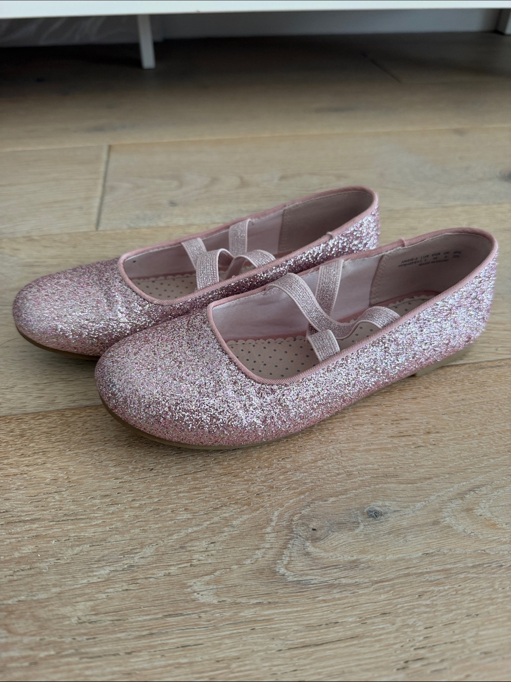Girls Pink Glitter Mary Jane Ballet Flats size 3